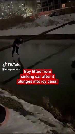 A child was lifted from a sinking car, after it veered off road and plunged into a fast-flowing canal. Footage shows three bystanders scaling a beam and grabbing the boy from the submerged vehicle's window in Russia’s Dagestan region on Sunday (25 January). Shortly after, the mother was rescued and the driver escaped unharmed.