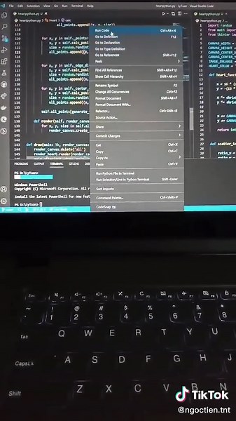 Trái tim code bằng python gần giống bản gốc! #tranphivu #lytuan #heart #chiecbatluavavaycongchua #TNT