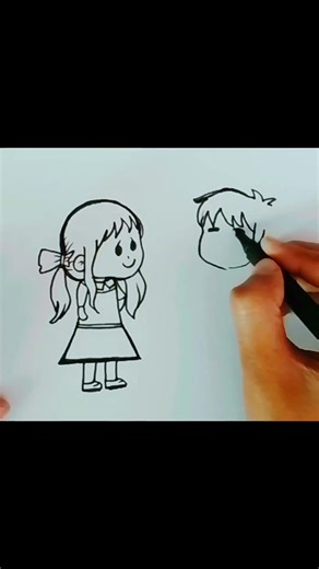 Romantic Cartoon Boy & Girl Engagement ✨ #art #cute