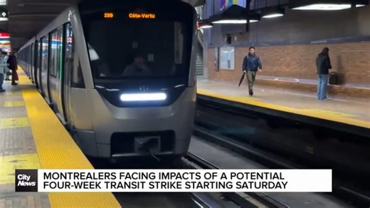 Montrealers facing four-week transit strike set to begin Saturday