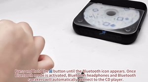 Portable CD Player with Bluetooth, Rechargeable CD Player for Car/Home, Small CD Players with Speakers & Headphones, Support CD/AUX/USB and Repeat Modes, Ideal for Audiobooks & Gifts (Black)