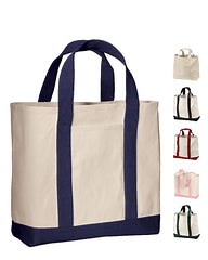Heavy Canvas Tote Bags, Twill Two Tone Shopping Tote Bag - TF285