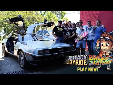 DeLorean Time Machine visits Halfbrick! Jetpack Joyride: Back to the Future™