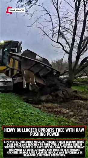 Heavy Bulldozer Uproots Tree with Raw Pushing Power #woodworking #wood #woodwork