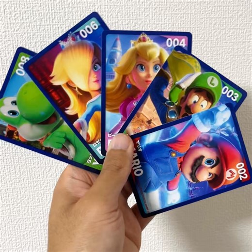 The Super Mario Galaxy Movie real life collectable cards are shiny too!