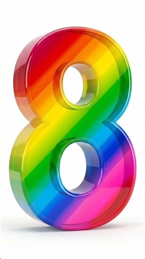 🌈 9 to 0 3D Rainbow Countdown Timer with Voice | Colorful Stripe Numbers #countdown #timer #shorts