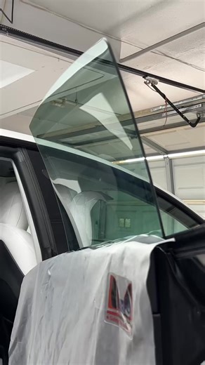 Installing 5% nano ceramic film on this telsa model 3 frameless window! 🔥 #asmr | Bradley R. Campos