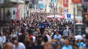 City Pedestrian Traffic Brussels Tilt Shift Slow Motion