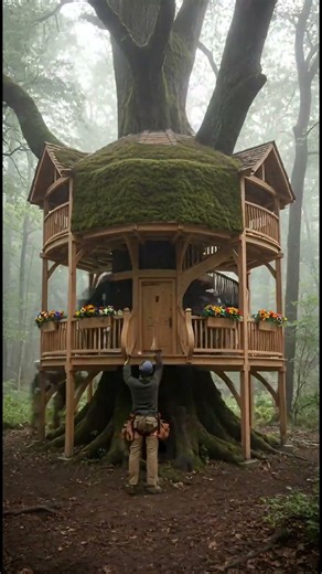 They Built a Magical Treehouse Inside a Giant Tree 😱
