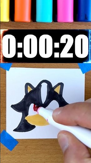 Drawing Shadow The Hedgehog in 40Sec (Sonic)