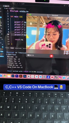 First Coding On Mac 💻 #code #ranynh #foryou #cprogramming