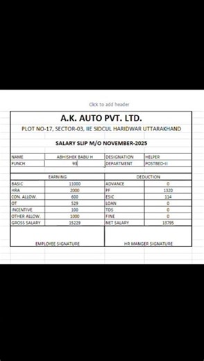 How to make professional salary slip in excel