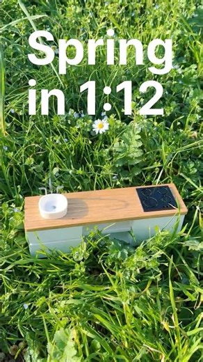 Modern Dollhouse Kitchen: 1:12 Scale Ash Wood Cabinet Details