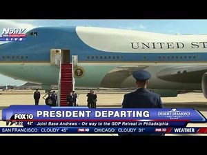 FNN: President Trump Departs On Air Force One For The First Time
