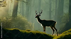 Whitetail Doe Deer Stomping and Snorting in the wild