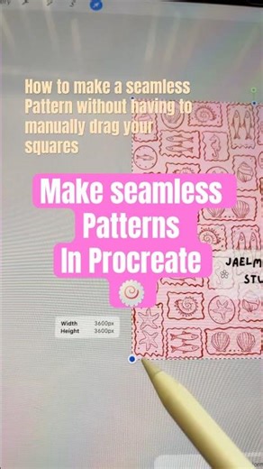 How to make seamless pattern in procreate #procreate #seamlesspattern