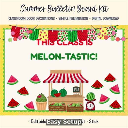 Watermelon Bulletin Board Kit for Summer Classroom Decor