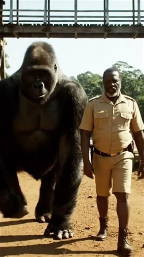 Safari Bus Hangs Over Cliff… Until a HERO GORILLA Appears! 😱🦍 #animalrescue