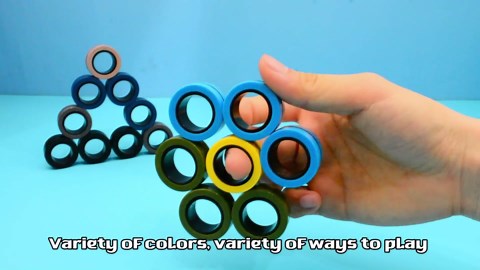 Cevioce 9 PCS Magnetic Ring Fidget Toys Set,ADHD Anxiety Magnetic Finger Spinner Pack for Adults and Teens,Kids Coolest Magnet Stress Relief Toy for 8+ Year Old Boys Girls Present