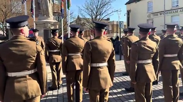 Welsh Guards parade through Bridgend