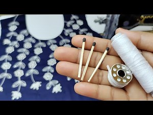 सिर्फ सफेद धागे से बनाएं simple machine में ये खूबसूरत neck design | beautiful embroidery designs 🤩