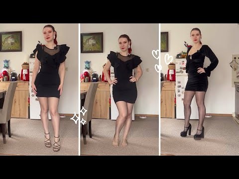 Styling Black Dresses with Different Tights and Heels 🖤 👠