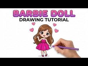 Easy Barbie Doll Drawing Tutorial 👗 Step by Step for Kids & Beginners