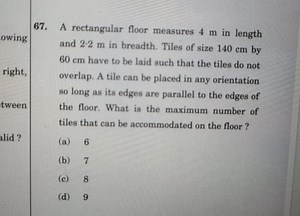 A rectangular floor measures 4 m in length and 2.2 m in breadth... | Filo