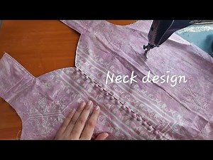 Beautiful neck design cutting and stitching. neck design with potli button.