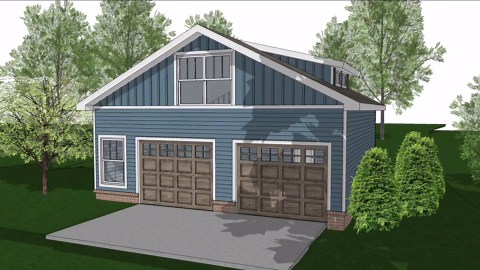 Detached Garage With 1 Bedroom Apartment Above 26.5'x28' - With Interior Elevations - Etsy