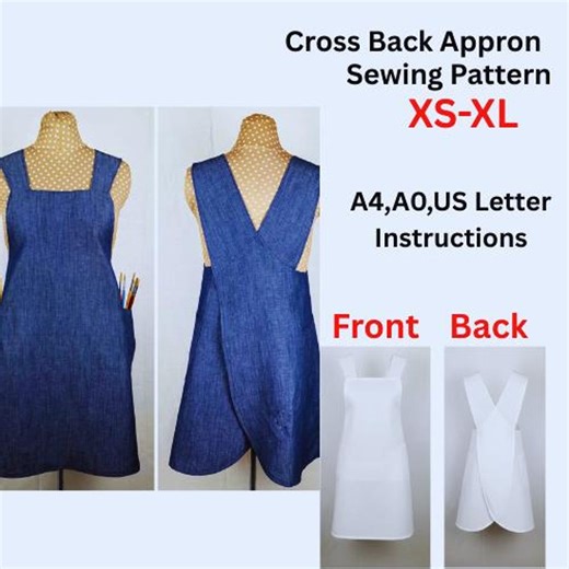 Cross-back Apron Sewing Pattern • Beginner Friendly (digital Download) - Etsy