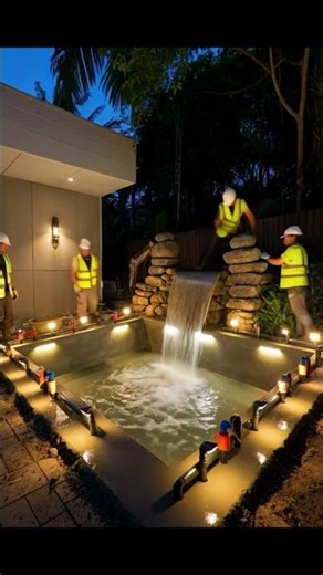 Luxury Backyard Transformation with Waterfall Pool 🌿💧 | Ultimate Before & After Timelapse#3danimatio