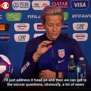 "I stand by the comments”: U.S. women's soccer team star Megan Rapinoe doubled down on her comments that she would not be going to the White House if her team wins the World Cup Thursday. https://cbsn.ws/2KKBFOo | CBS News