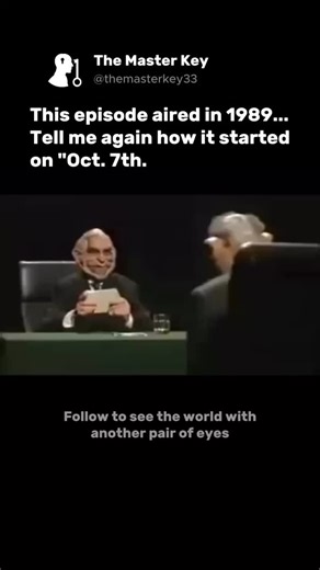 The Master Key on Instagram: "In 1989, the British show Spitting Image created one of TV's boldest moments: a puppet of Yitzhak Shamir, then Prime Minister of Israel, appearing on a parody of the quiz show Mastermind. His specialist subject? Human rights. The irony cut deep. Shamir had led the Lehi militant group, labeled as terrorists by the British and even parts of the Zionist movement. Under his leadership, thousands of Palestinians were displaced, and his hardline policies defined an era of