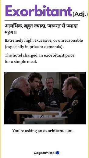 Know the meaning of "Exorbitant " "#LearnEnglish, #Vocabulary #English #expensive #Exorbitant