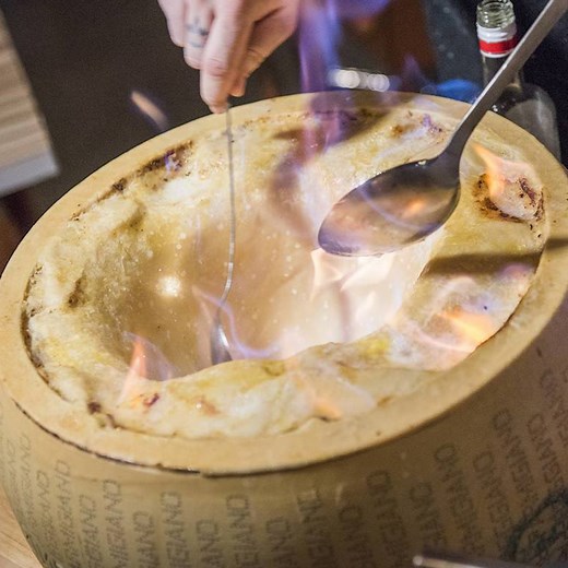 379K views · 3.2K reactions | This Italian restaurant makes pasta out of flaming cheese wheels | blogTO | Facebook