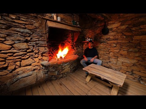 #4 First Fire After 2 Years..Stone Cabin Morning Routine | Fire, Food & Cabin Improvements