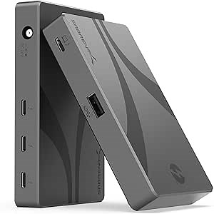 SABRENT Thunderbolt 4 Hub, 60W Charging USB-C Dock for Laptops, 3X TB4 + 1x USB-A, Supports Dual 4K@60Hz or 8K@60Hz Display, Certified TB4 Cable, macOS/Windows Compatible (HB-TBT4)