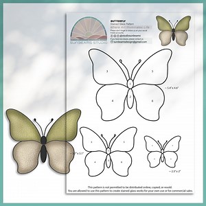 Butterfly Stained Glass Pattern: DIY Suncatcher (PDF/JPEG) - Etsy