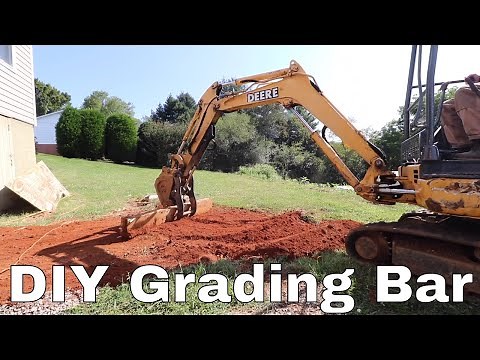 Grading with an excavator without a grading bucket.