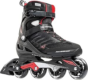 Rollerblade Zetrablade Men's Adult Fitness Inline Skate, Black and Red, Performance Inline Skates