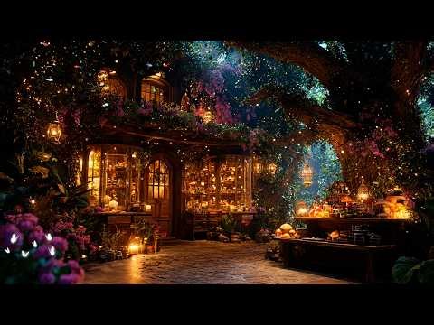 Enchanted Fantasy Mystic Treehouse Library 📚 Magical Forest Music & Ambience | Relieve Stress, Study