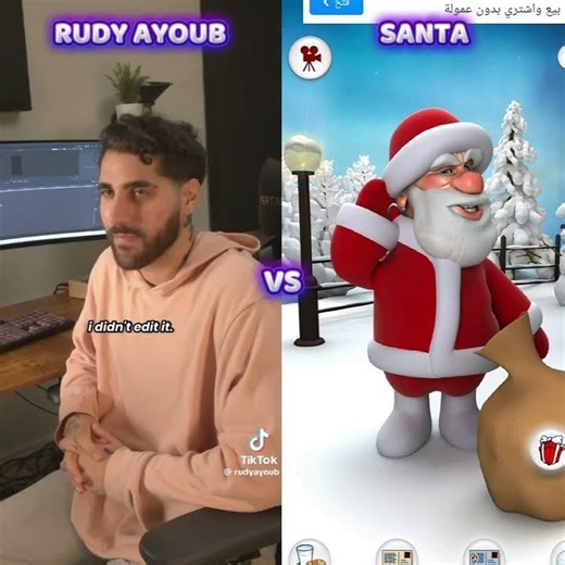 Rudy Ayoub Vs Santa Who Is Best ? 🤣😭🤞 #Shorts