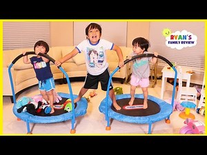 Kids Playing on Toddler Trampoline for the first time!!! - Videos For Kids