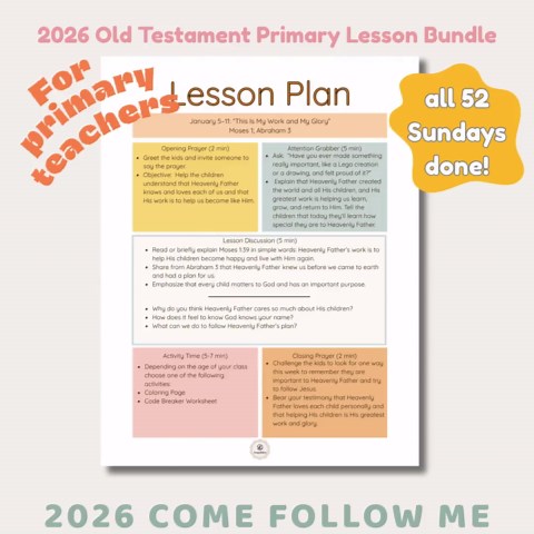 2026 LDS Primary Lesson Mega Bundle | Come Follow Me | Old Testament Lessons for Kids - Etsy