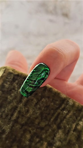 Green Chrome Nails Textured Silk Gel Nail Tutorial #nails #nailart #nailtutorial