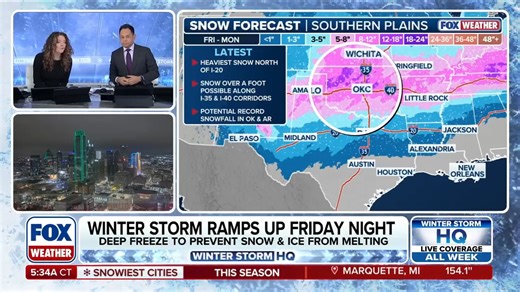 ❄️ SOONER STATE SNOW: A major winter storm is expected to bring record-breaking snow to Oklahoma over the weekend. Nearly a foot of powder is forecast to fall on Oklahoma City, which would make it a top 5 snow storm for the state capital. Stay with FOX Weather for all the latest: | FOX Weather