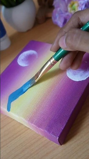 Painting a Moon Reflections in the Lake / Mountain Reflection/Easy Acrylic painting/Short