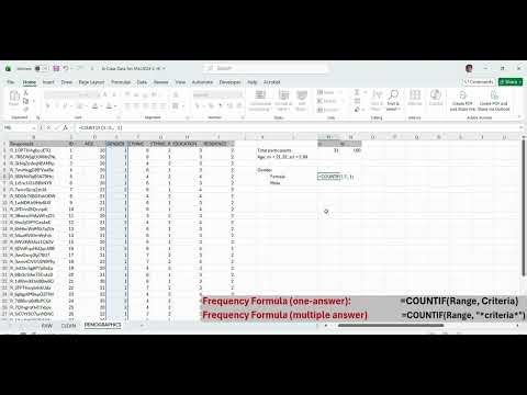 Running Descriptive Stats and Creating a Demographic Table in Excel