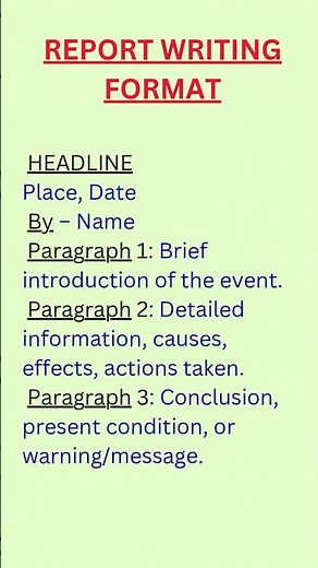 REPORT WRITING FORMAT
